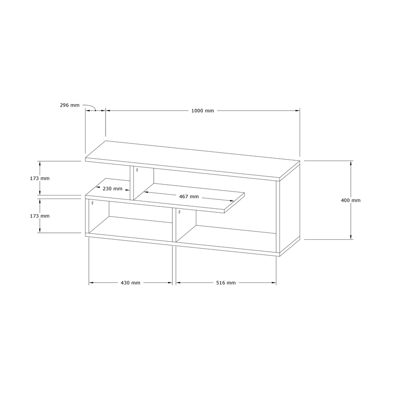 Stendë TV Waldo pakoworld melamine e bardhë 100x29.5x40cm