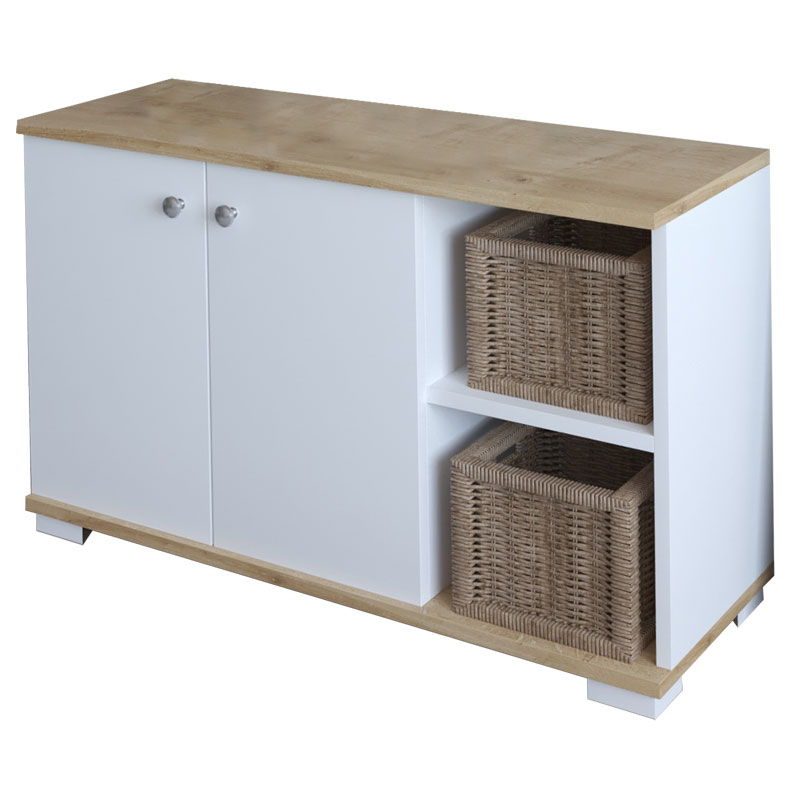 Mobilje hyrjeje Deril pakoworld e bardhë-SONOMA 90x33x52.5cm
