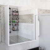 Kabinet banjoje Poliana pakoworld me pasqyrë e bardhë 70x17x70cm