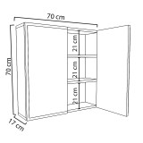 Kabinet banjoje Poliana pakoworld me pasqyrë e bardhë 70x17x70cm