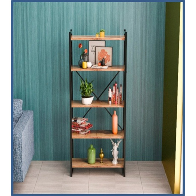Bibliotekë Baker pakoworld arrë-e zezë 66x34x180cm