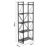 Bibliotekë Baker pakoworld arrë-e zezë 66x34x180cm