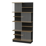 Bibliotekë Gassim pakoworld e zezë-arrë-e bardhë 80x24.6x160cm