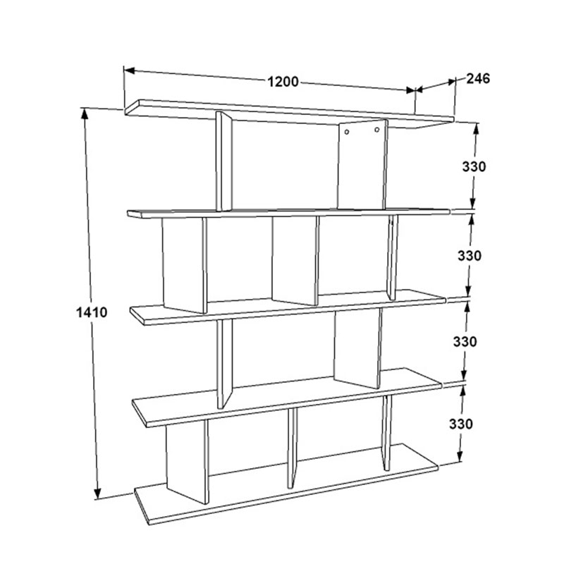 Raft librash Ratu pakoworld sonoma-i zi 120x24.6x141cm