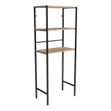 Dollap lavanderie Zermin pakoworld metal-melaminë natyral-i zi 70x25x150cm