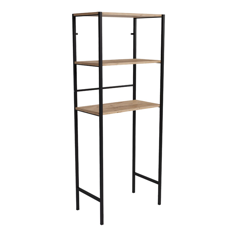 Dollap lavanderie Zermin pakoworld metal-melaminë natyral-i zi 70x25x150cm