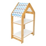 Raft T. Montessori Zoilen pakoworld mdf natyral-bardhë-blu 50x30x80cm
