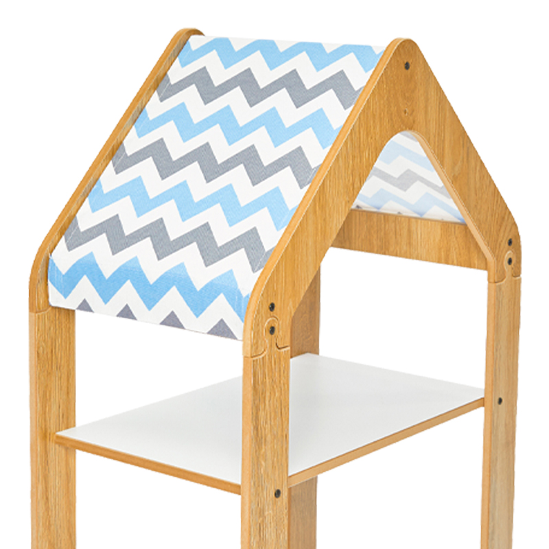 Raft T. Montessori Zoilen pakoworld mdf natyral-bardhë-blu 50x30x80cm