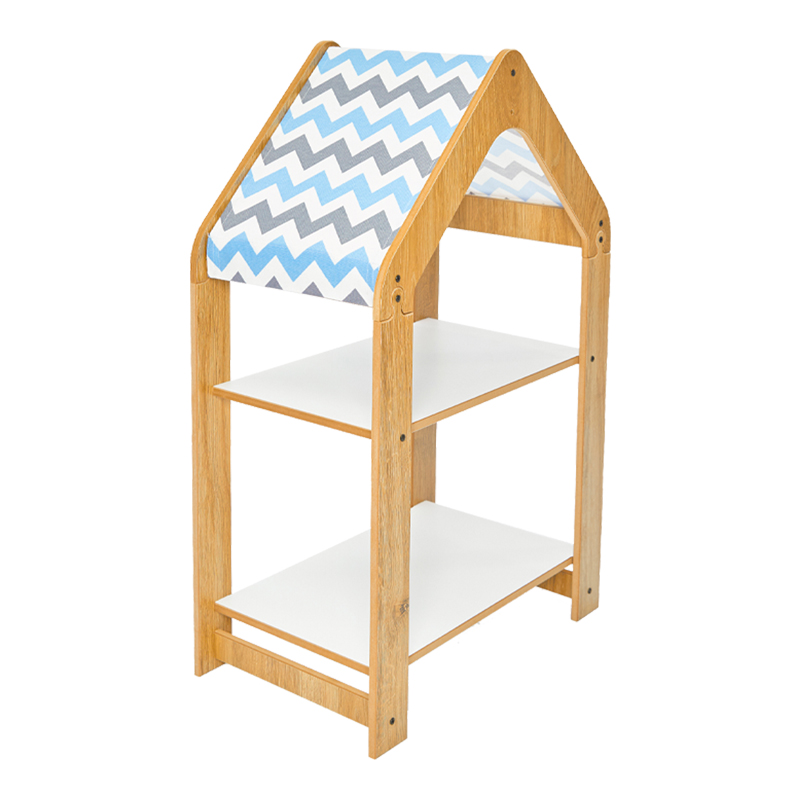 Raft T. Montessori Zoilen pakoworld mdf natyral-bardhë-blu 50x30x80cm
