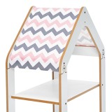Raft Montessori Zoilen pakoworld i bardhë-rozë mdf 50x30x80cm