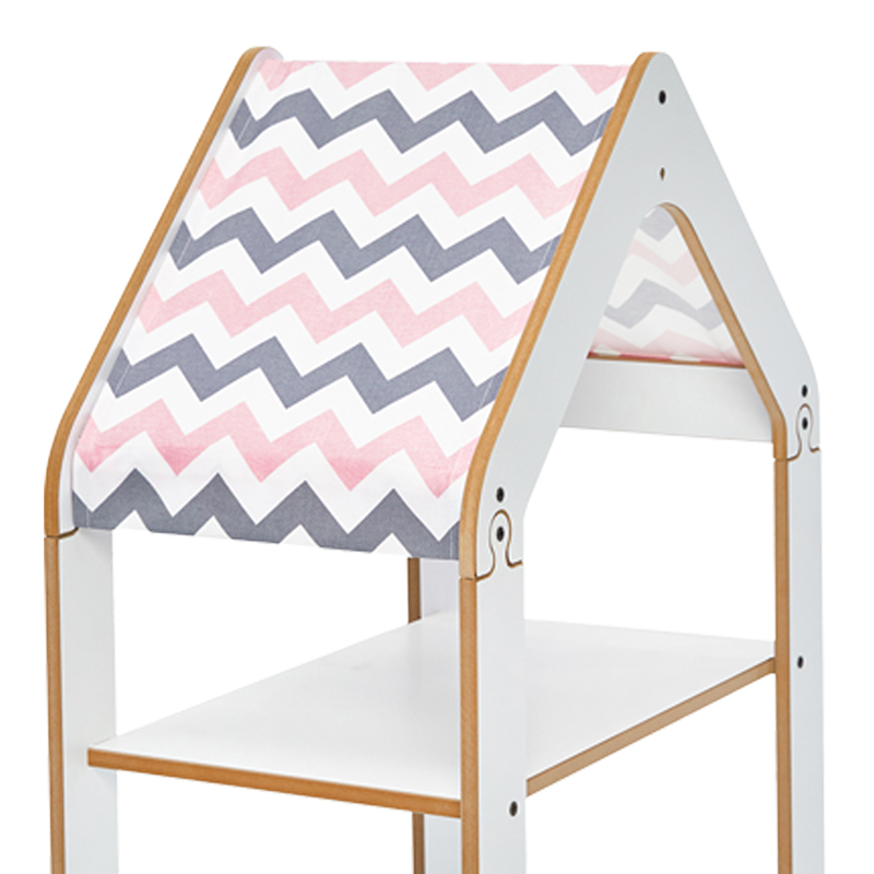 Raft Montessori Zoilen pakoworld i bardhë-rozë mdf 50x30x80cm
