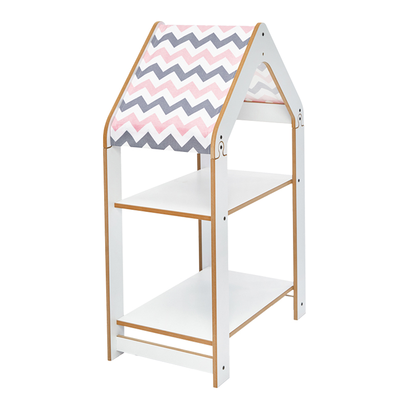 Raft Montessori Zoilen pakoworld i bardhë-rozë mdf 50x30x80cm