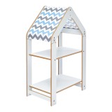 Raft Montessori Zoilen pakoworld i bardhë-blu mdf 50x30x80cm
