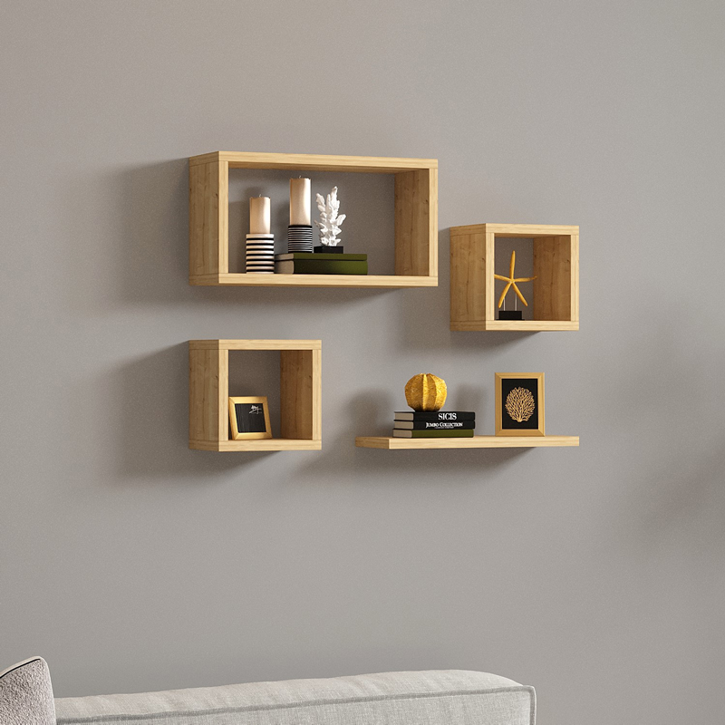 Raft Babine pakoworld melamine në nuancë lisi 84x15x44cm