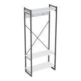Mobilje hyrjeje me varëse rrobash Baker pakoworld metal i zi dhe melaminë e bardhë 90x34x180cm