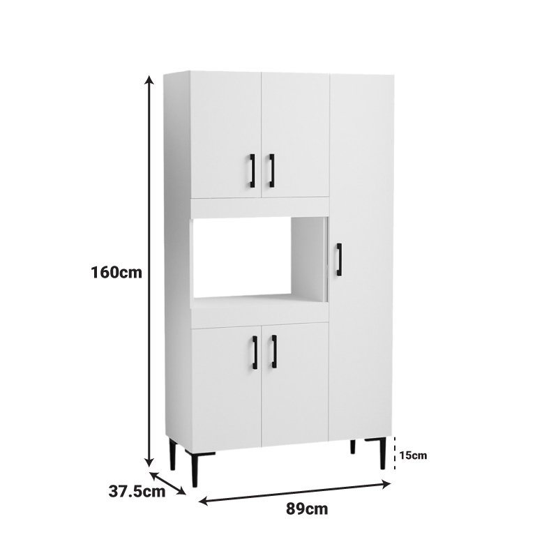 Kabinet kuzhine Defne pakoworld në të bardhë 89x37.5x160cm
