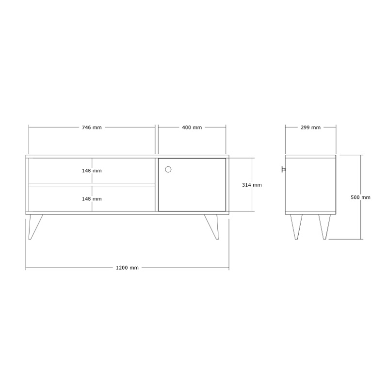 Dollap TV Wison pakoworld në nuancë lisi 120x29x50cm