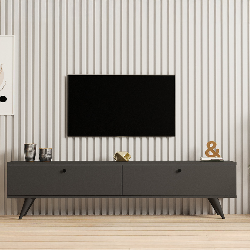 Komodinë TV Jate pakoworld në të bardhë 160x25x40cm