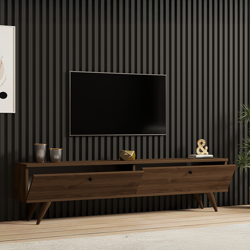 Komodinë TV Jate pakoworld në ngjyrë arre 160x25x40cm