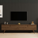 Komodinë TV Jate pakoworld në ngjyrë arre 160x25x40cm