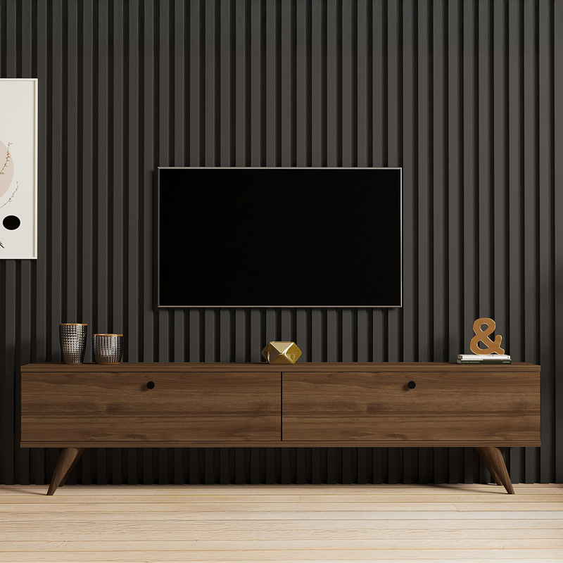 Komodinë TV Jate pakoworld në ngjyrë arre 160x25x40cm