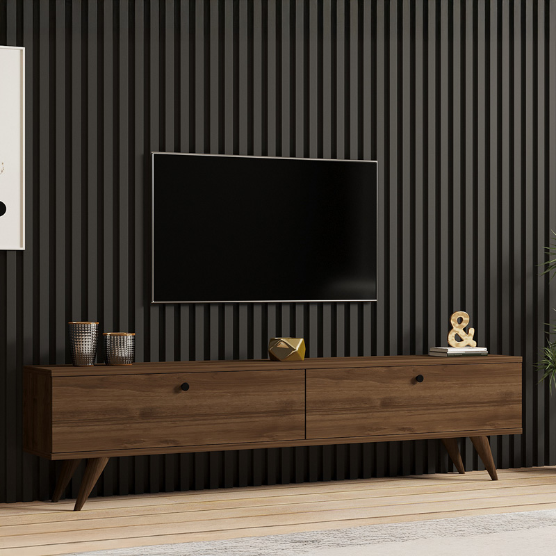 Komodinë TV Jate pakoworld në ngjyrë arre 160x25x40cm