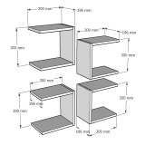 Raft muri Perari pakoworld 4 copë në nuancë të bardhë 30x19.6x30cm