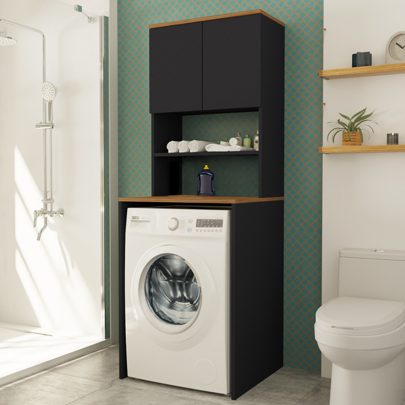 Kabinet lavanderie Rano pakoworld antracit-arrë 65x60x184cm