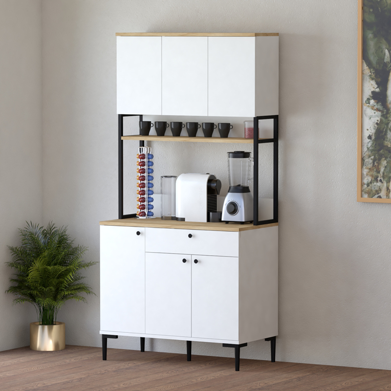 Dollap kuzhine Lenner pakoworld i bardhë-sonoma 90x45x184cm