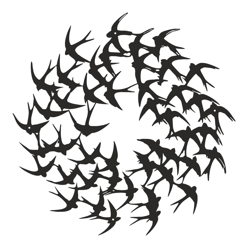 Dekor muri Swarm pakoworld metal i zi D50x0.15cm