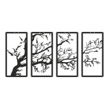 Dekor muri Zenta pakoworld set me 4 copë metal i zi 20x0.15x50cm