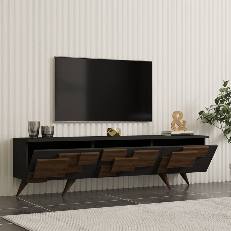 Stendë TV Trida pakoworld arrë me ngjyrë antracit 160x35x45cm