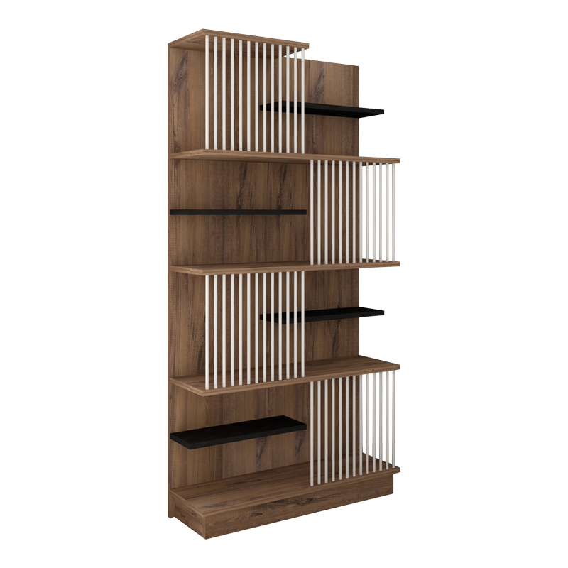 Bibliotekë Gassim pakoworld sonoma me antracit dhe të bardhë 80x24.6x160cm