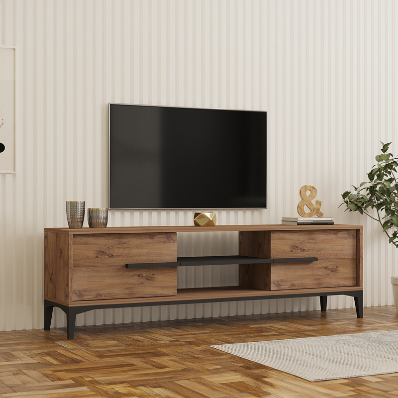 Mbajtëse televizori Eslem pakoworld lis me ngjyrë antracit 160x34.6x45cm