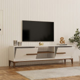 Stendë TV Eslem pakoworld e bardhë me ngjyrë arrë 160x34.6x45cm