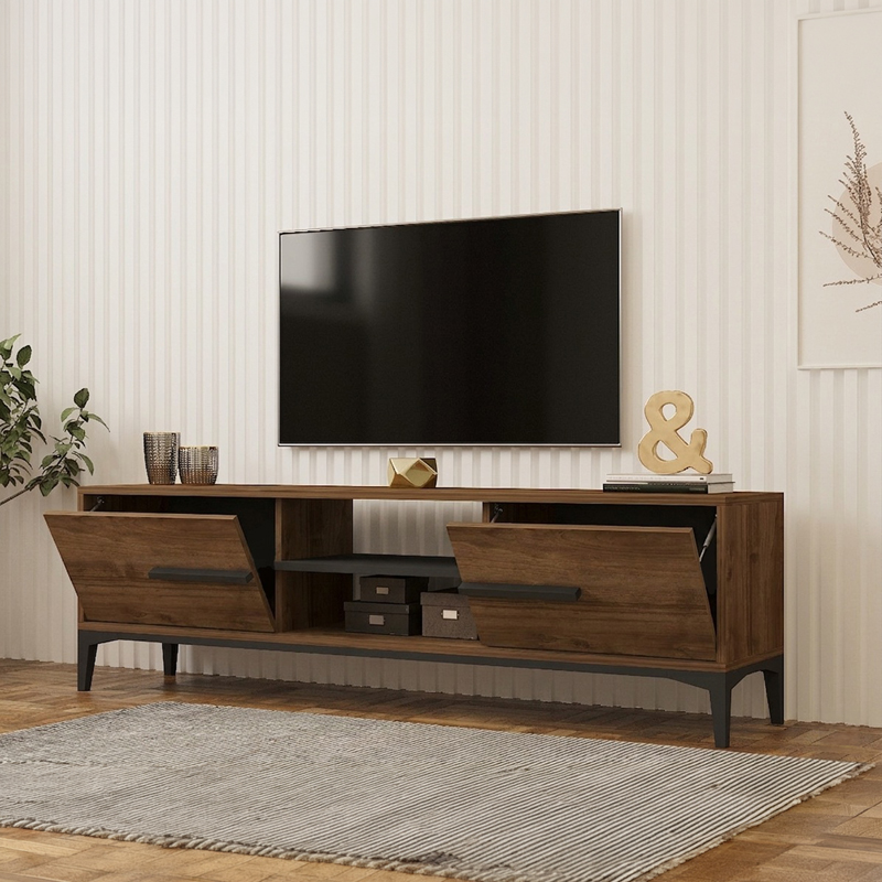 Stendë TV Eslem pakoworld arrë me ngjyrë antracit 160x34.6x45cm