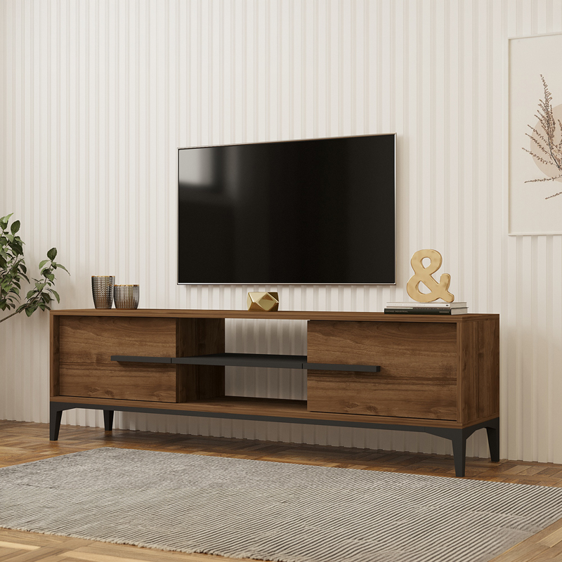 Stendë TV Eslem pakoworld arrë me ngjyrë antracit 160x34.6x45cm