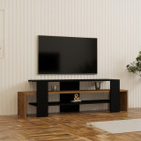 Komodinë TV Lenour pakoworld në sonoma me ngjyrë të zezë 150x35x45cm