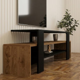 Komodinë TV Lenour pakoworld në sonoma me ngjyrë të zezë 150x35x45cm