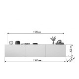 Mbajtëse televizori për mur Felita pakoworld e bardhë 150x31.4x30cm