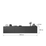 Mbajtëse TV muri Felita pakoworld antracit 150x31.4x30cm