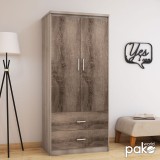 Dollap rrobash Olympus pakoworld me 2 dyer dhe sirtarë në ngjyrë castillo-toro 81x57x183