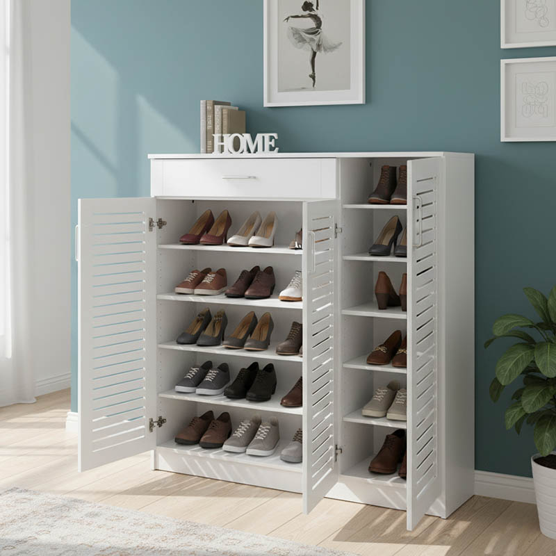 Kabinet këpucësh Sante pakoworld 30 palë e bardhë 120x37x123cm