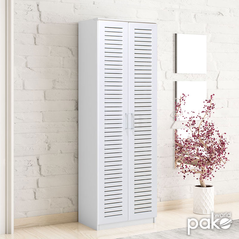 Dollap këpucësh Sante pakoworld 21 palë i bardhë i errët 60x37x183cm