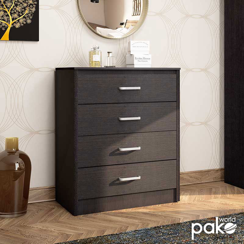 Komodin me 4 sirtarë Olympus pakoworld në ngjyrë wenge 80x40x95