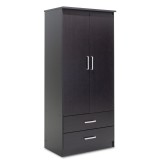 Dollap rrobash Olympus pakoworld me 2 dyer dhe sirtarë në ngjyrë wenge 81x57x183