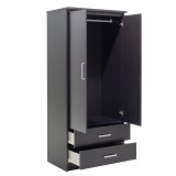Dollap rrobash Olympus pakoworld me 2 dyer dhe sirtarë në ngjyrë wenge 81x57x183