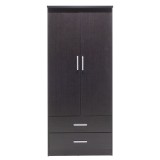 Dollap rrobash Olympus pakoworld me 2 dyer dhe sirtarë në ngjyrë wenge 81x57x183