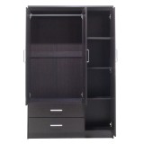 Dollap rrobash Olympus pakoworld me 3 dyer dhe sirtarë+pasqyrë në ngjyrë WENGE 120x57x183