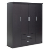 Dollap Olympus pakoworld me 4 dyer dhe sirtarë në ngjyrë WENGE 159x57x183